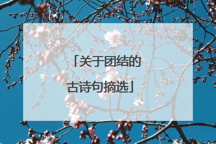 关于团结的古诗句摘选