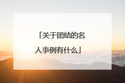关于团结的名人事例有什么