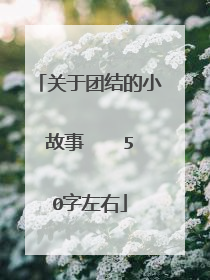关于团结的小故事 50字左右