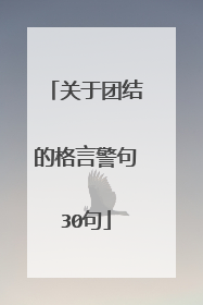 关于团结的格言警句30句