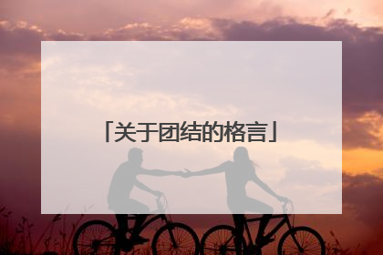 关于团结的格言