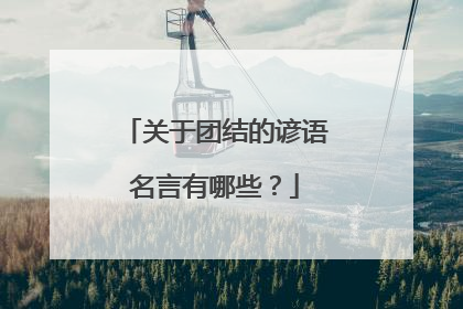 关于团结的谚语名言有哪些?