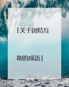 关于团结互助的成语