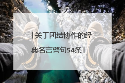 关于团结协作的经典名言警句54条