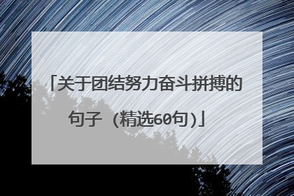 关于团结努力奋斗拼搏的句子 (精选60句)