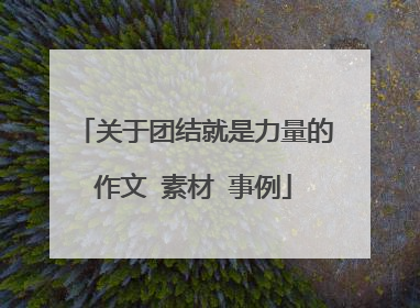 关于团结就是力量的作文 素材 事例