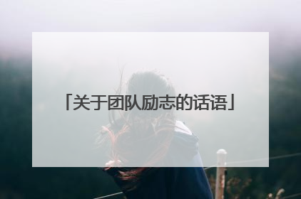 关于团队励志的话语
