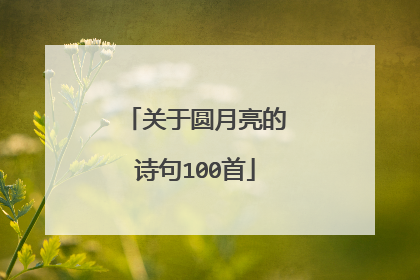 关于圆月亮的诗句100首