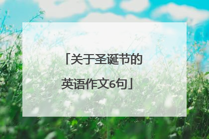 关于圣诞节的英语作文6句