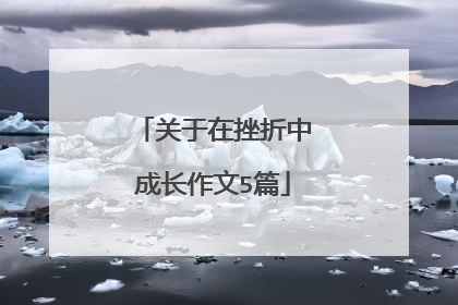 关于在挫折中成长作文5篇