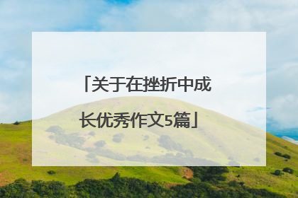 关于在挫折中成长优秀作文5篇