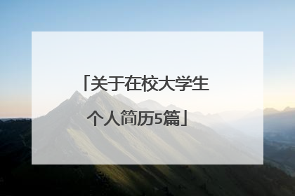 关于在校大学生个人简历5篇