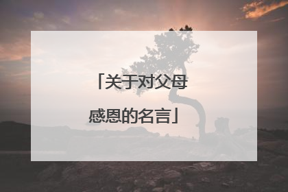 关于对父母感恩的名言