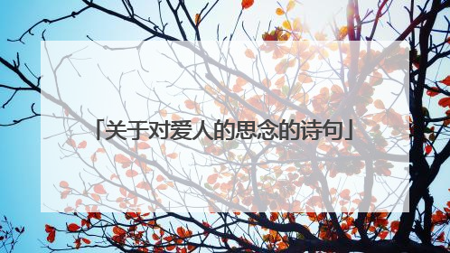 关于对爱人的思念的诗句
