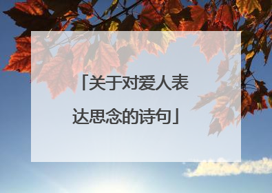 关于对爱人表达思念的诗句