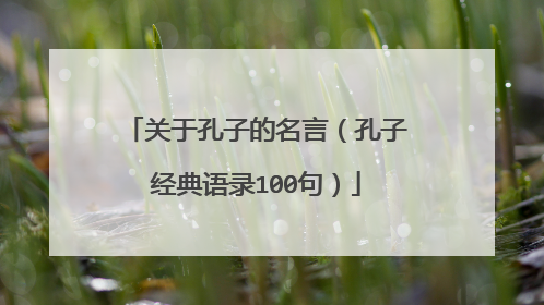 关于孔子的名言(孔子经典语录100句)