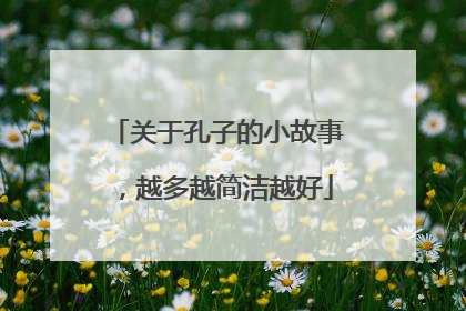 关于孔子的小故事，越多越简洁越好