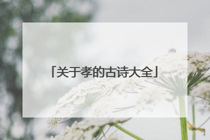 关于孝的古诗大全