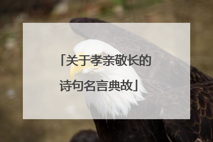 关于孝亲敬长的诗句名言典故