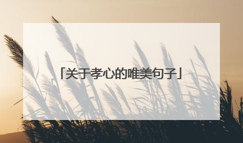 关于孝心的唯美句子