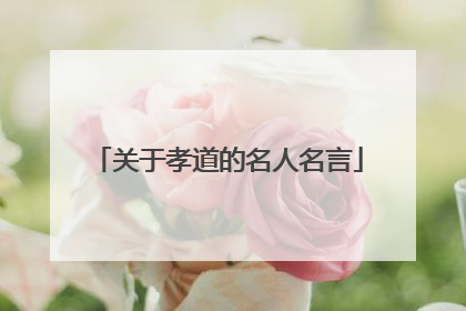 关于孝道的名人名言