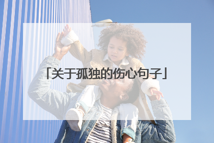关于孤独的伤心句子