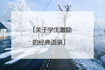 关于学生激励的经典语录