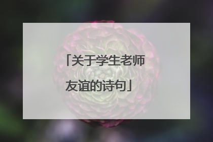 关于学生老师友谊的诗句