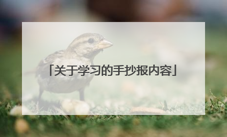 关于学习的手抄报内容