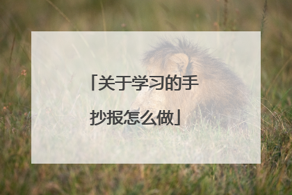 关于学习的手抄报怎么做