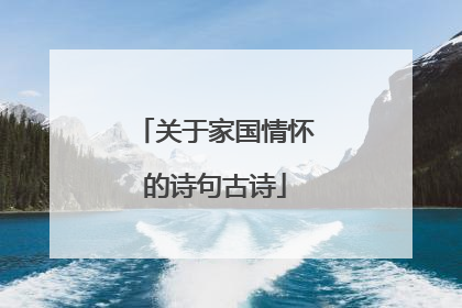 关于家国情怀的诗句古诗