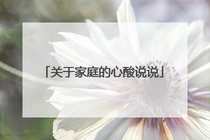 关于家庭的心酸说说