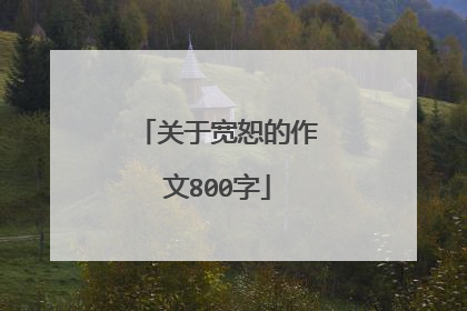关于宽恕的作文800字