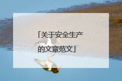 关于安全生产的文章范文