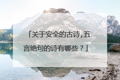 关于安全的古诗,五言绝句的诗有哪些？