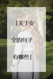 关于安全的句子有哪些