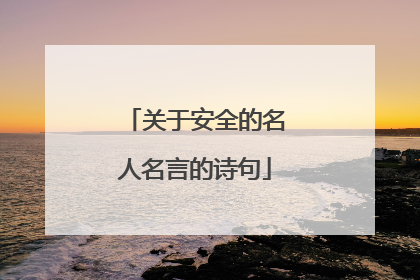 关于安全的名人名言的诗句