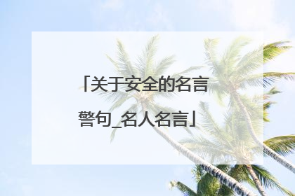 关于安全的名言警句_名人名言