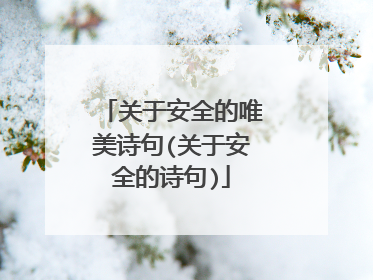 关于安全的唯美诗句(关于安全的诗句)