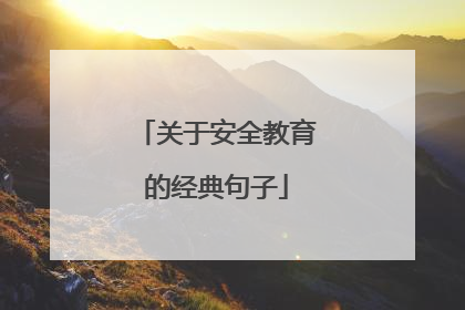 关于安全教育的经典句子