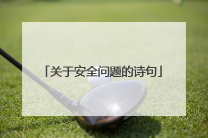 关于安全问题的诗句