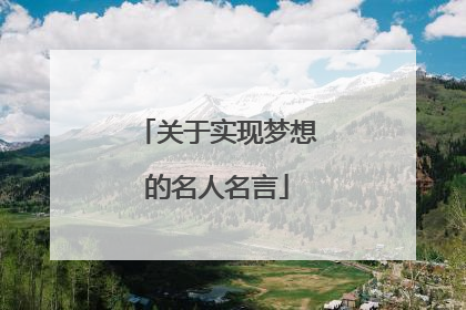 关于实现梦想的名人名言
