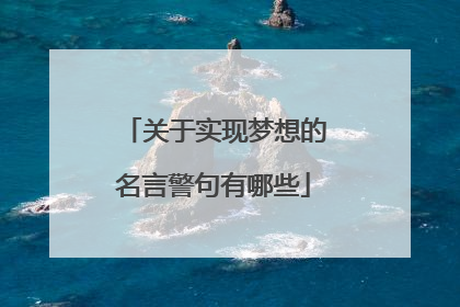 关于实现梦想的名言警句有哪些