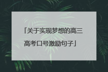 关于实现梦想的高三高考口号激励句子