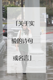 关于实验的诗句或名言