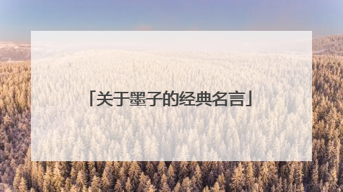 关于墨子的经典名言