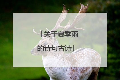 关于夏季雨的诗句古诗