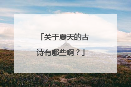 关于夏天的古诗有哪些啊？