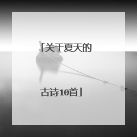 关于夏天的古诗10首