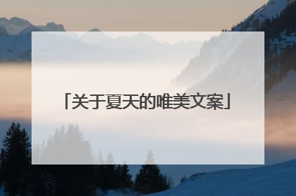 关于夏天的唯美文案